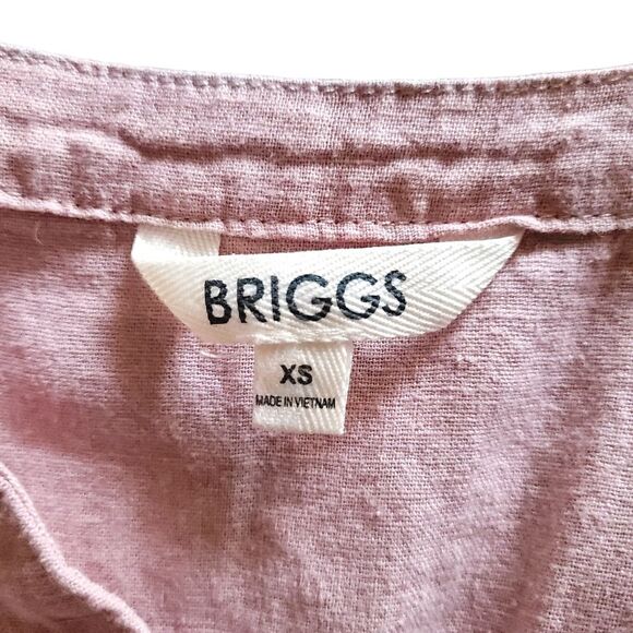 Briggs Linen Blend Boho Prairie Rolled Sleeve Basic Summer Dress Women's XS - Picture 5 of 11